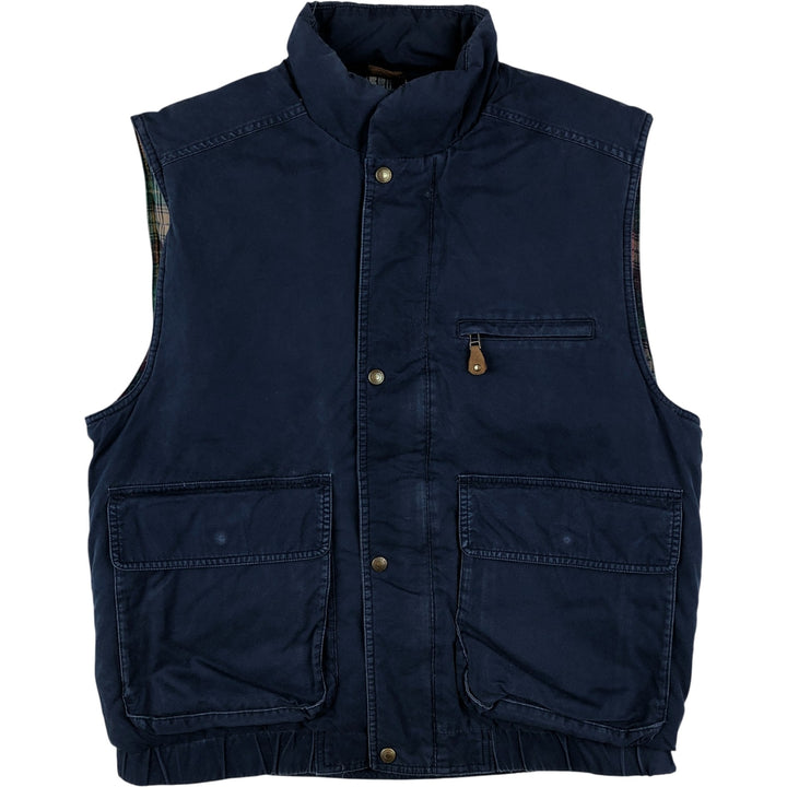 Vintage 1990'S Eddie Bauer goose down vest, size M, men's cotton navy blue type Vintage Second Hand