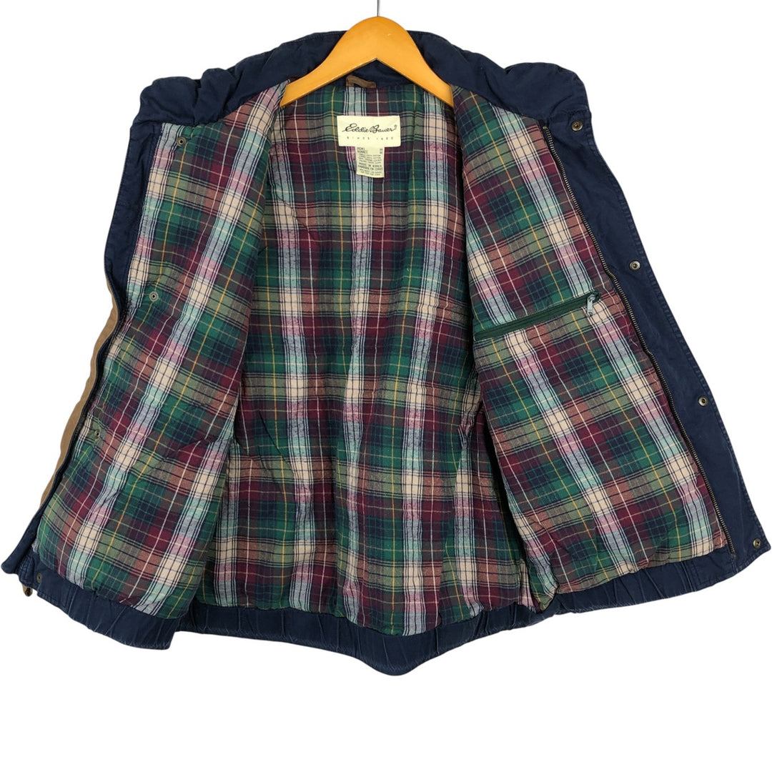 Vintage 1990'S Eddie Bauer goose down vest, size M, men's cotton navy blue type Vintage Second Hand