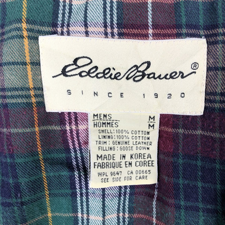 Vintage 1990'S Eddie Bauer goose down vest, size M, men's cotton navy blue type Vintage Second Hand