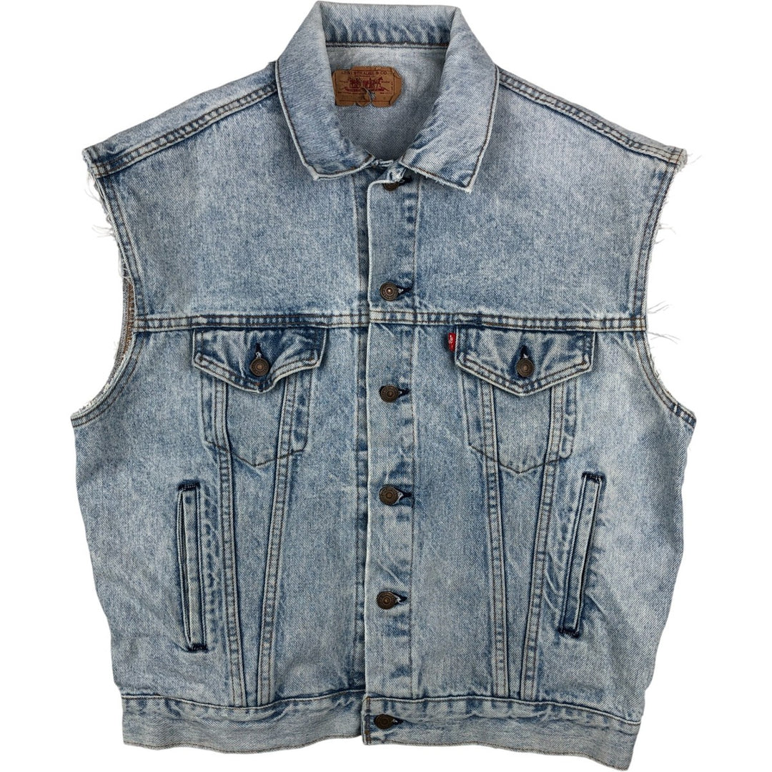 90'S Vintage Levi's Denim Vest, Made in USA, Men's Size Medium cotton blue type Vintage Second Hand