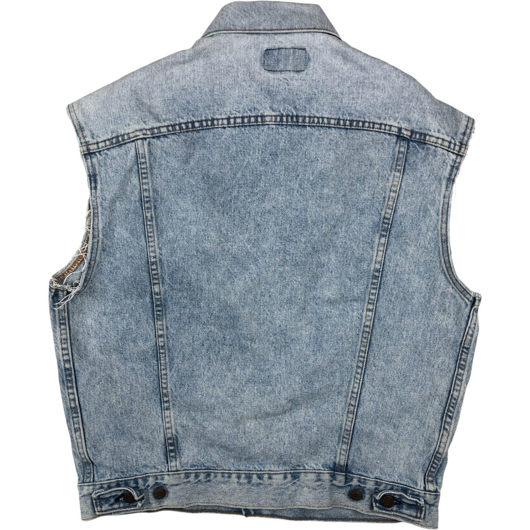 90'S Vintage Levi's Denim Vest, Made in USA, Men's Size Medium cotton blue type Vintage Second Hand