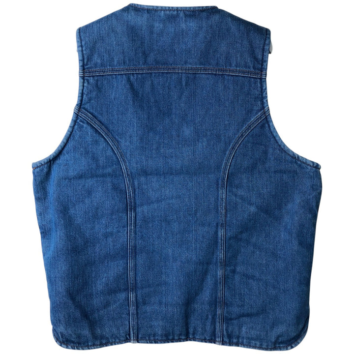 Vintage 1980'S Wrangler NO-FAULT DENIMS denim vest, made in the USA, size M. cotton blue type Vintage Second Hand