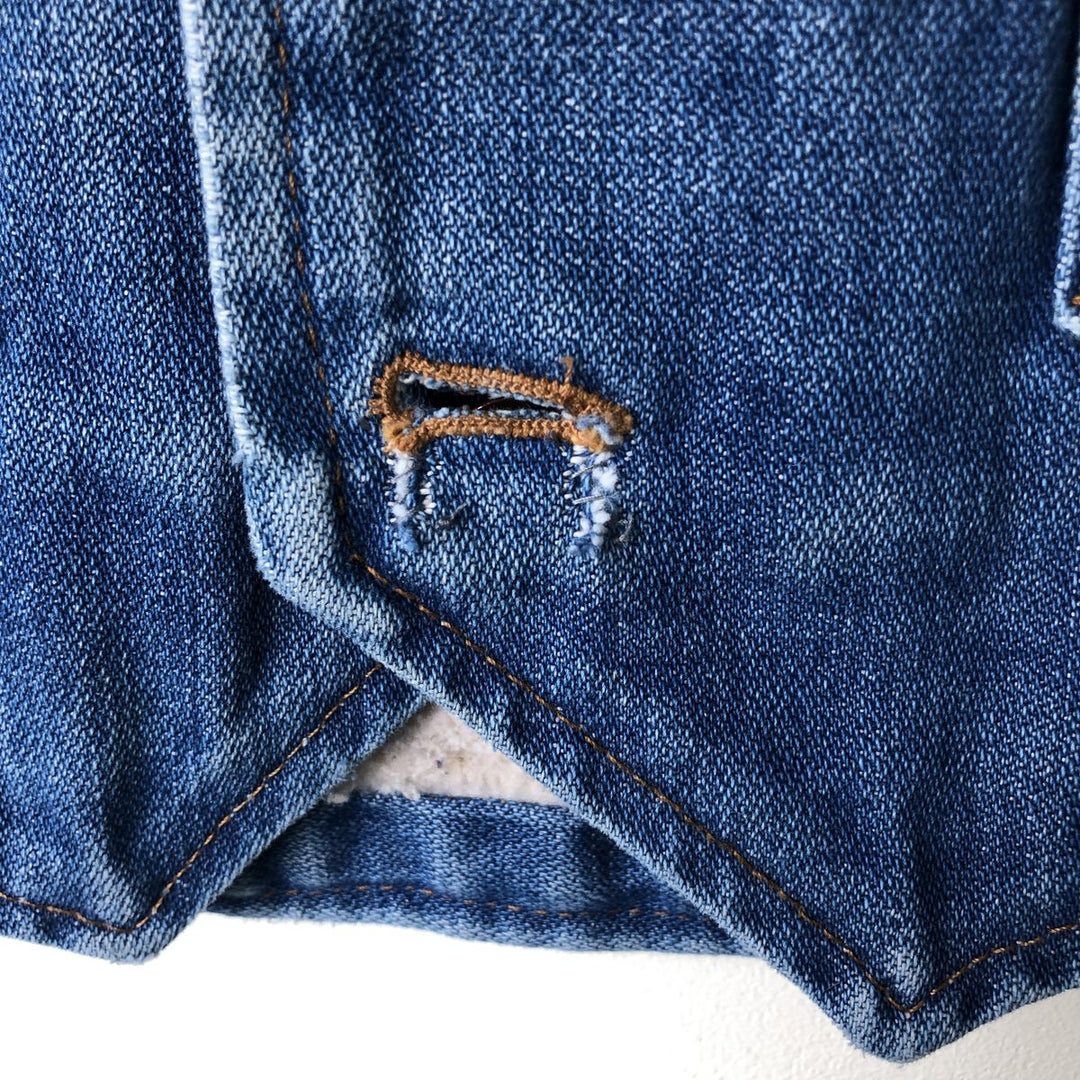 Vintage 1980'S Wrangler NO-FAULT DENIMS denim vest, made in the USA, size M. cotton blue type Vintage Second Hand