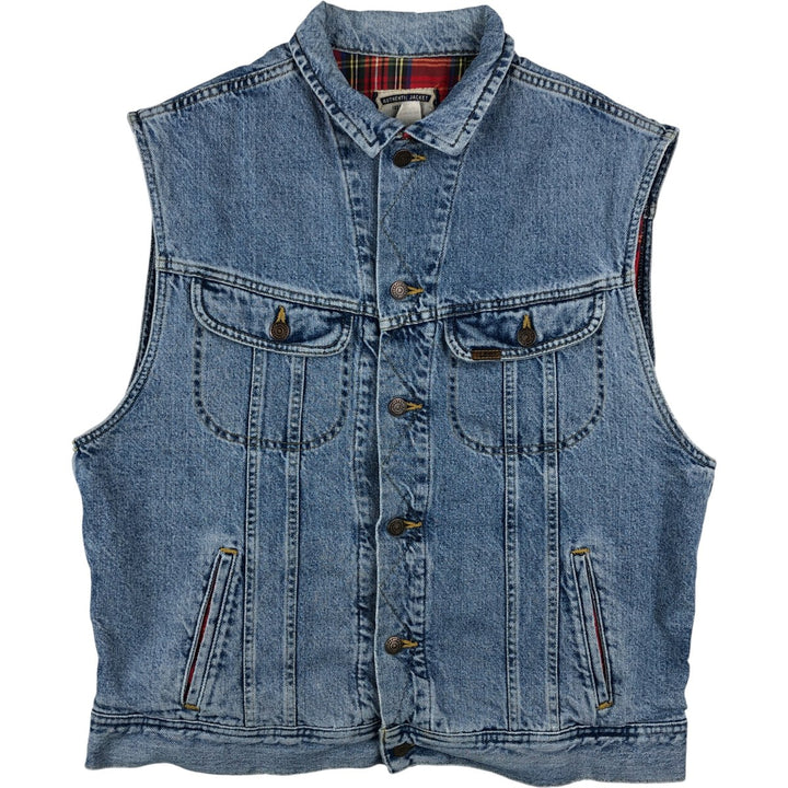 Vintage 90'S Lee denim vest, size L, men's cotton blue type Vintage Second Hand