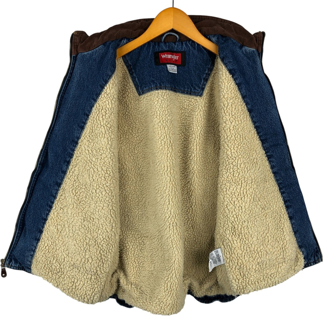 Vintage 90'S Wrangler HERO denim vest, size M, men's cotton blue type Vintage Second Hand