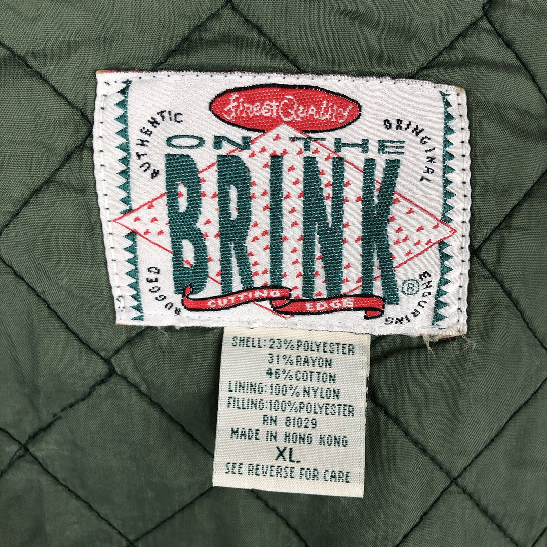 90'S ON THE BRINK Quilted Denim Fishing Vest, Men's Size XL, Vintage cotton blue type Vintage Second Hand