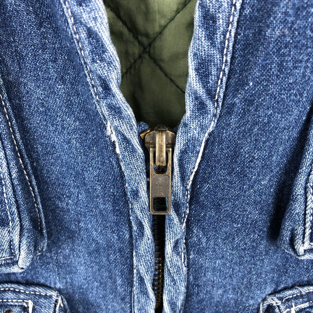 90'S ON THE BRINK Quilted Denim Fishing Vest, Men's Size XL, Vintage cotton blue type Vintage Second Hand