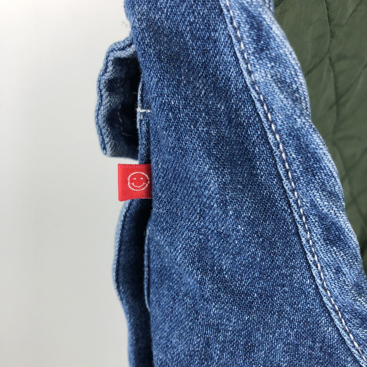 90'S ON THE BRINK Quilted Denim Fishing Vest, Men's Size XL, Vintage cotton blue type Vintage Second Hand