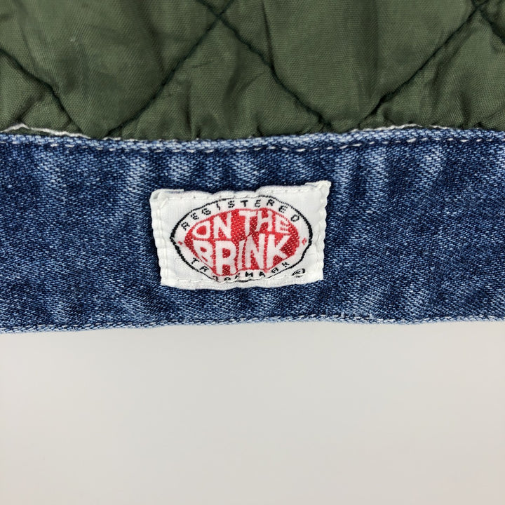 90'S ON THE BRINK Quilted Denim Fishing Vest, Men's Size XL, Vintage cotton blue type Vintage Second Hand