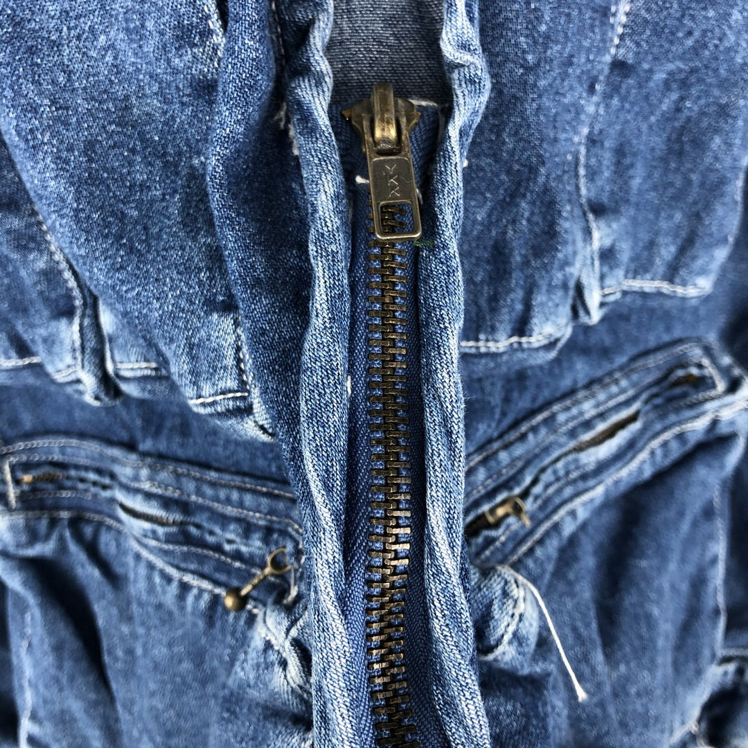 90'S ON THE BRINK Quilted Denim Fishing Vest, Men's Size XL, Vintage cotton blue type Vintage Second Hand