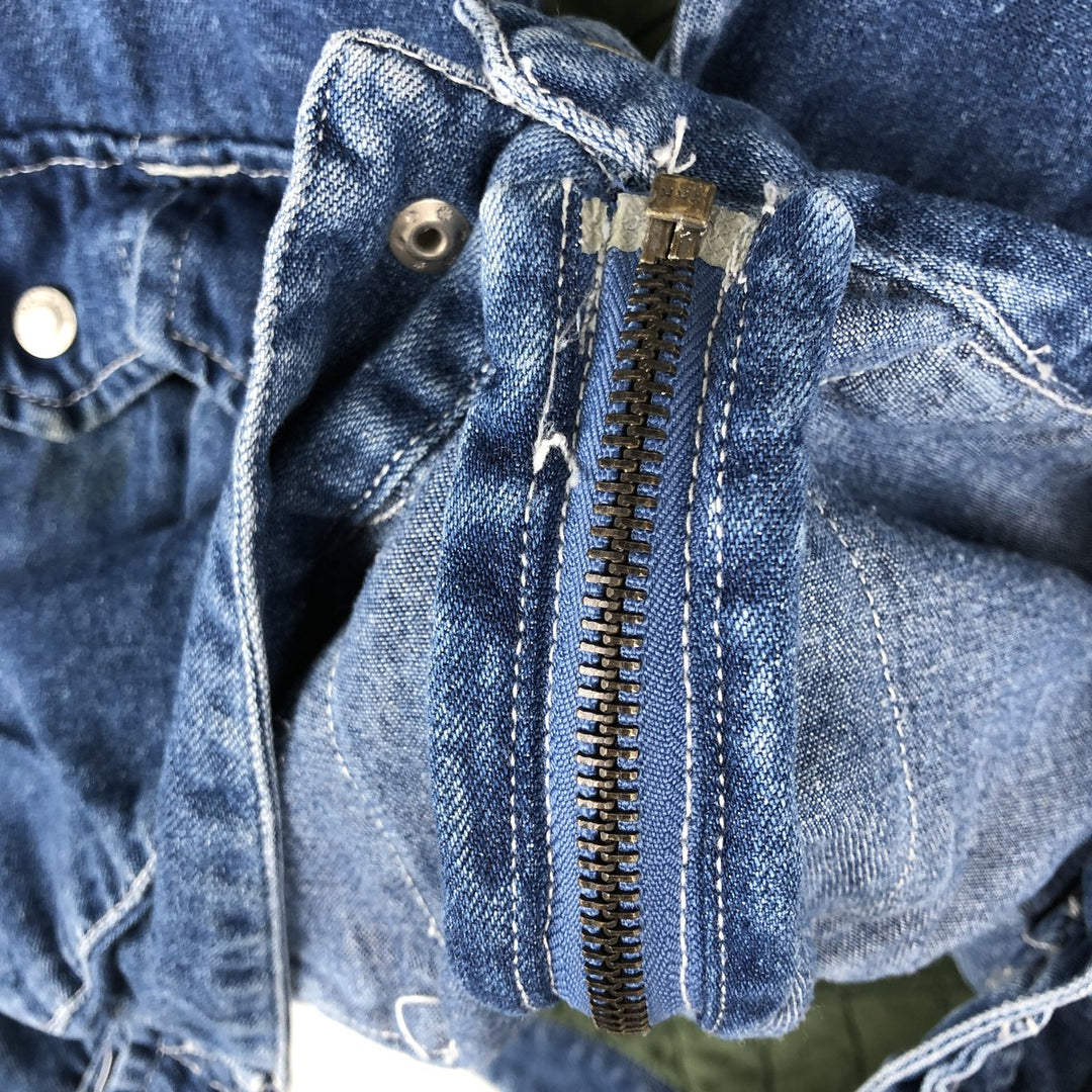 90'S ON THE BRINK Quilted Denim Fishing Vest, Men's Size XL, Vintage cotton blue type Vintage Second Hand