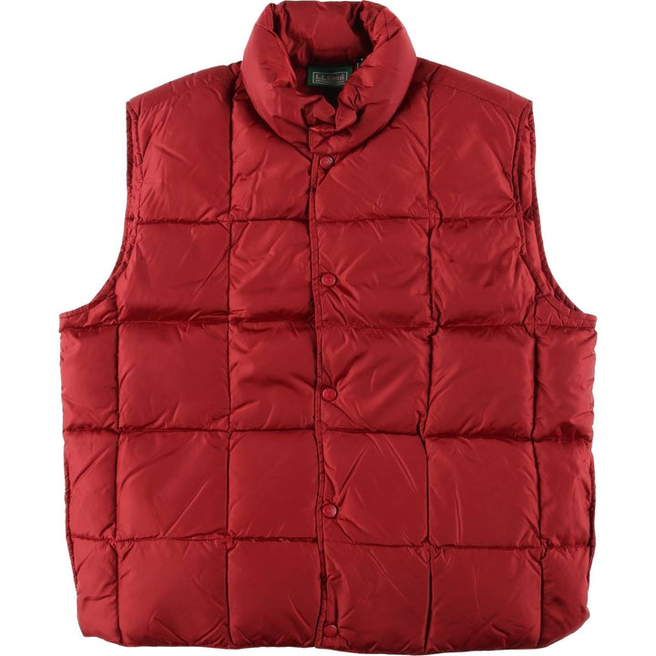 90s-00'S Vintage LLBean Goose Down Vest, Men's Size L Nylon red type Vintage Second Hand