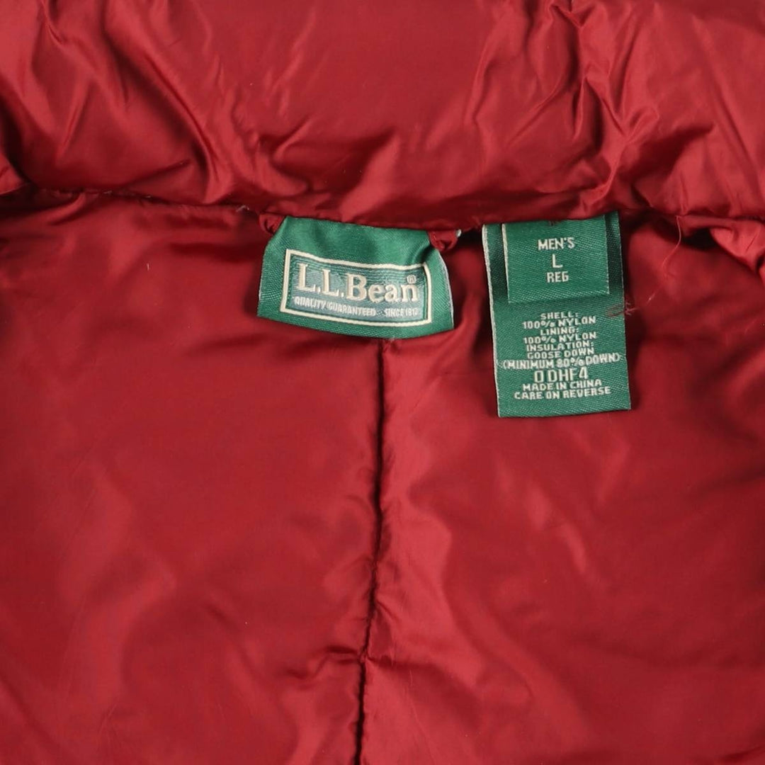 90s-00'S Vintage LLBean Goose Down Vest, Men's Size L Nylon red type Vintage Second Hand