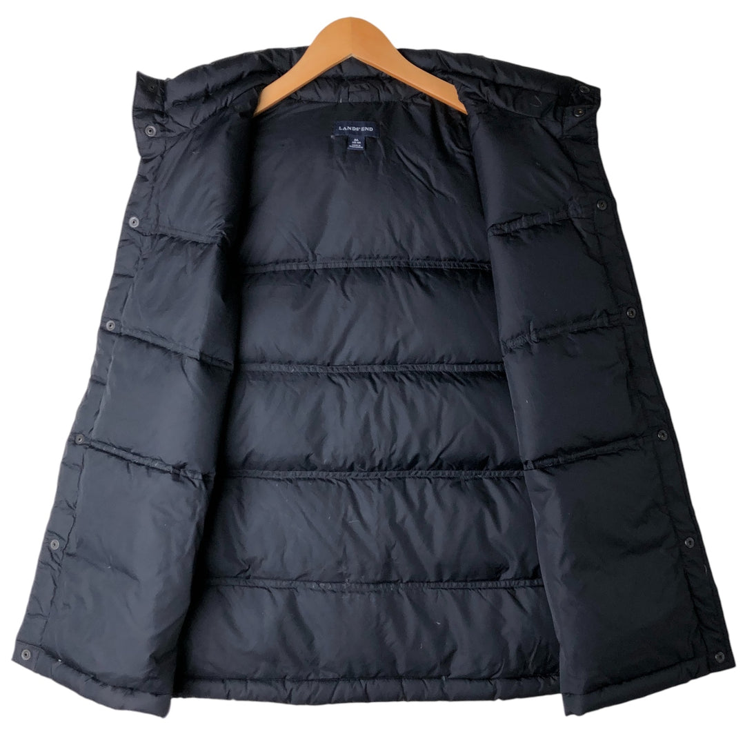 2000'S Lands' End Down Vest, Men's Size M Nylon black type Vintage Second Hand
