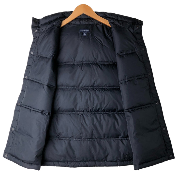 2000'S Lands' End Down Vest, Men's Size M Nylon black type Vintage Second Hand