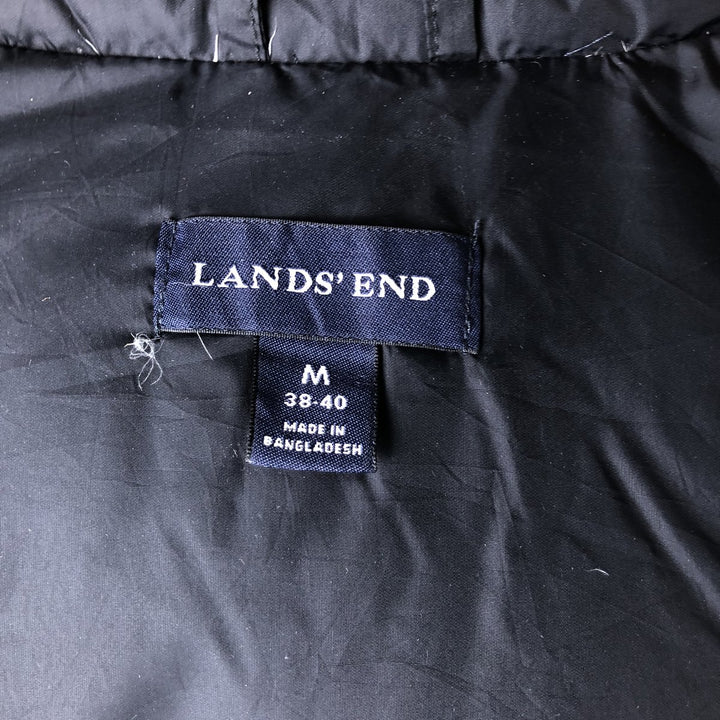 2000'S Lands' End Down Vest, Men's Size M Nylon black type Vintage Second Hand