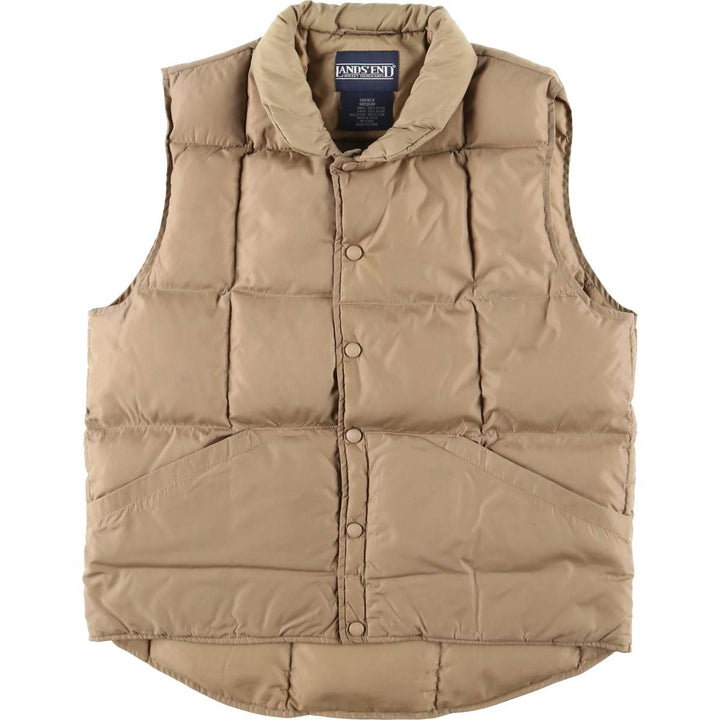 Vintage 80s-90'S Lands' End goose down vest, size M, men's Nylon gray type Vintage Second Hand