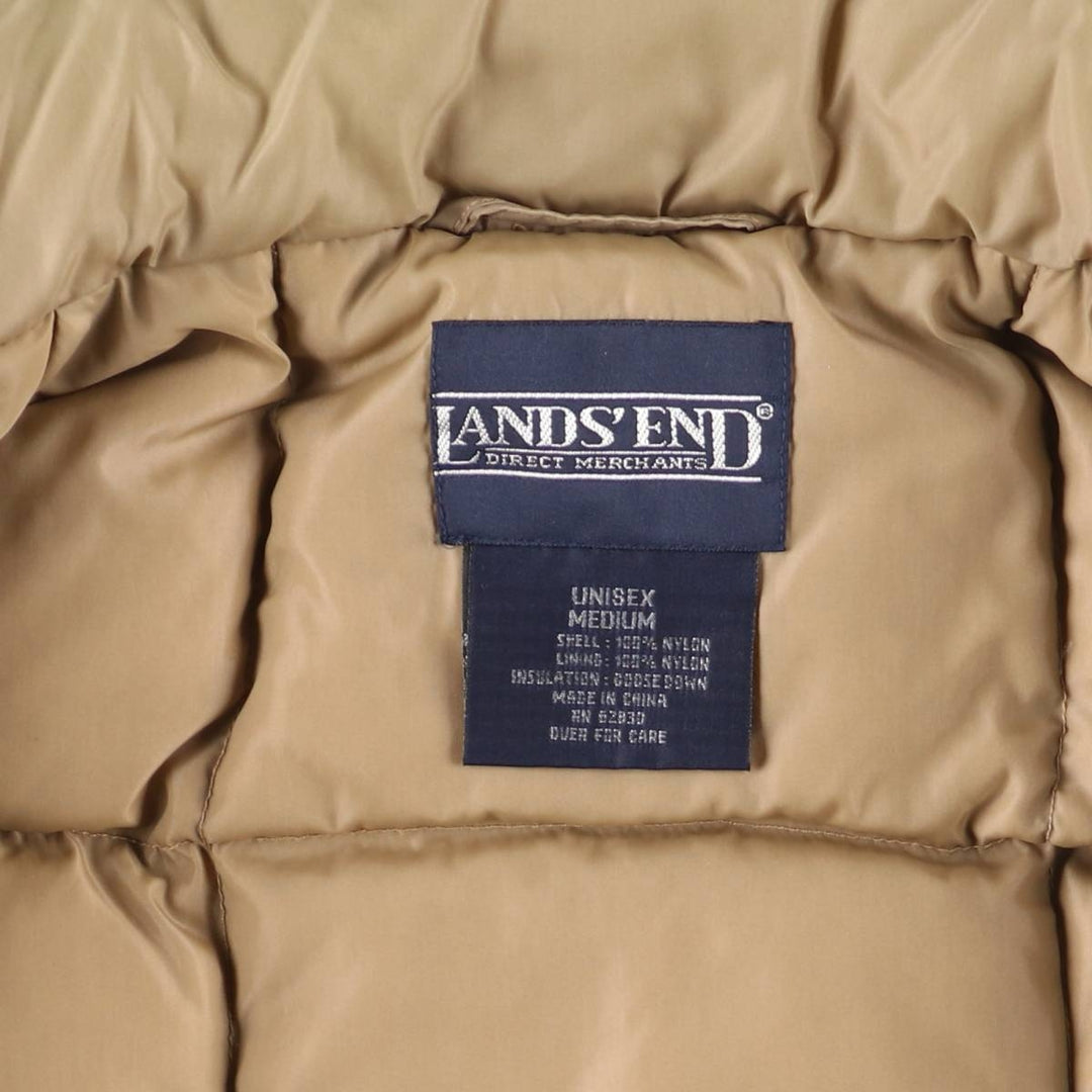 Vintage 80s-90'S Lands' End goose down vest, size M, men's Nylon gray type Vintage Second Hand