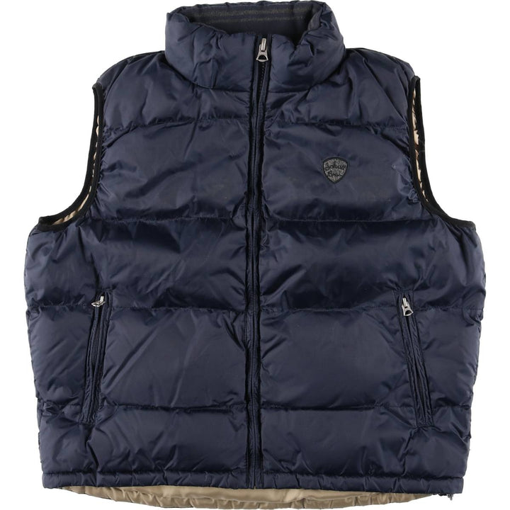 90'S SCHOTT padded vest, men's size L, vintage Nylon navy blue type Vintage Second Hand