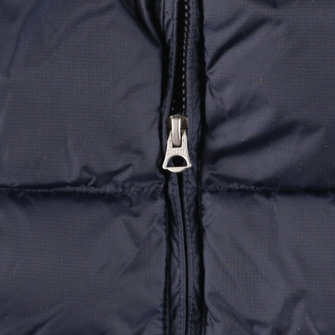 90'S SCHOTT padded vest, men's size L, vintage Nylon navy blue type Vintage Second Hand