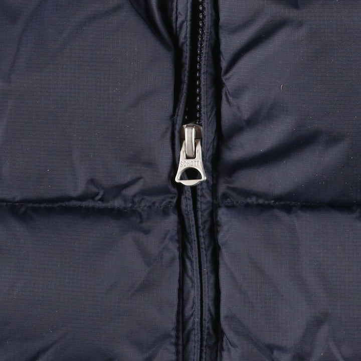 90'S SCHOTT padded vest, men's size L, vintage Nylon navy blue type Vintage Second Hand