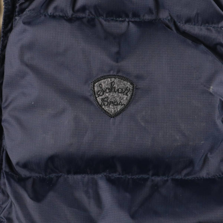 90'S SCHOTT padded vest, men's size L, vintage Nylon navy blue type Vintage Second Hand