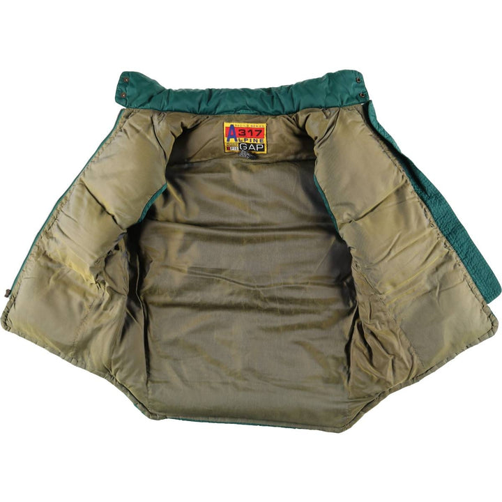 90'S GAP Vintage Down Vest, Men's Size Medium Nylon green type Vintage Second Hand