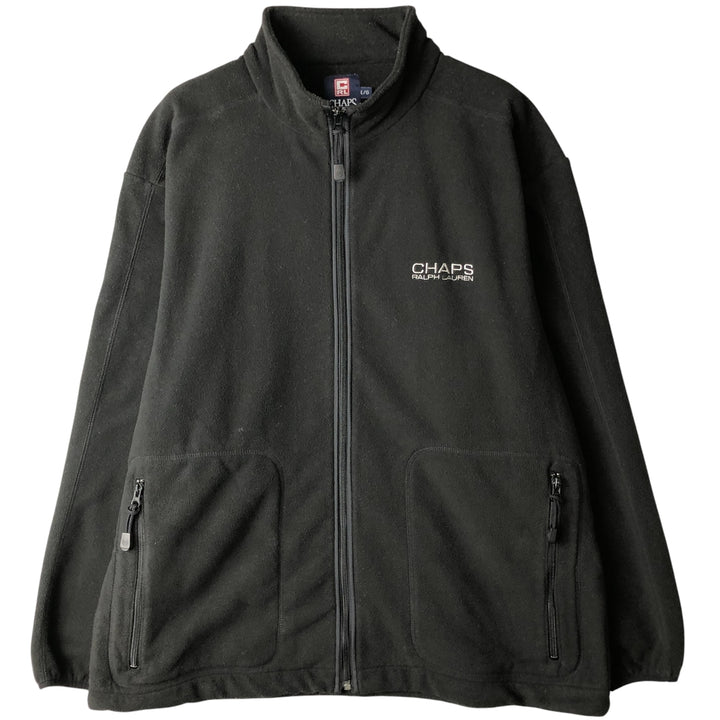 Ralph Lauren CHAPS fleece jacket, men's size L polyester black type Vintage Second Hand