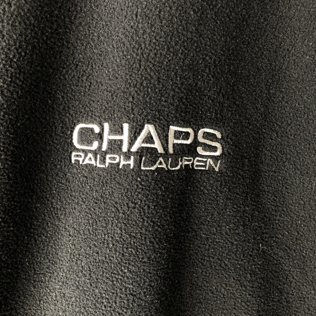 Ralph Lauren CHAPS fleece jacket, men's size L polyester black type Vintage Second Hand
