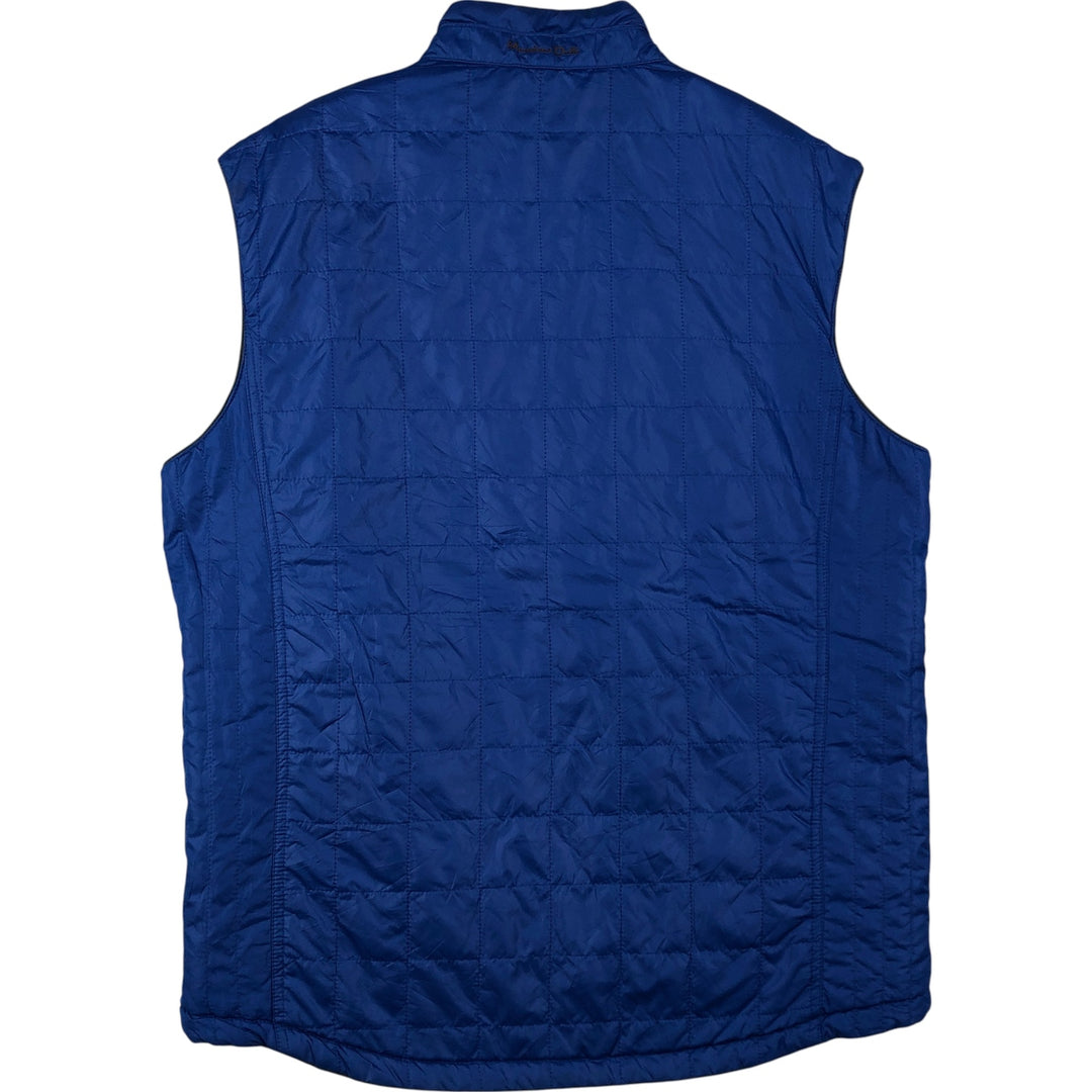 Massimo Dutti reversible quilted vest, men's size XL polyester blue type Vintage Second Hand