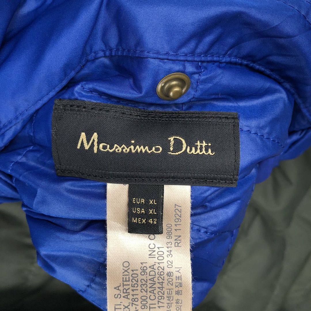 Massimo Dutti reversible quilted vest, men's size XL polyester blue type Vintage Second Hand