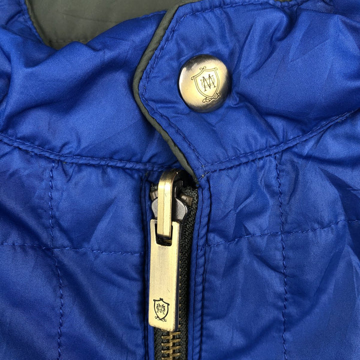 Massimo Dutti reversible quilted vest, men's size XL polyester blue type Vintage Second Hand