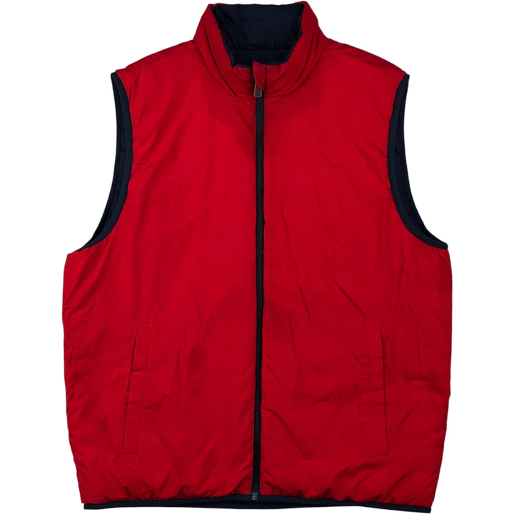 Brooks Brothers Reversible Padded Vest, Men's Size Medium polyester navy blue type Vintage Second Hand