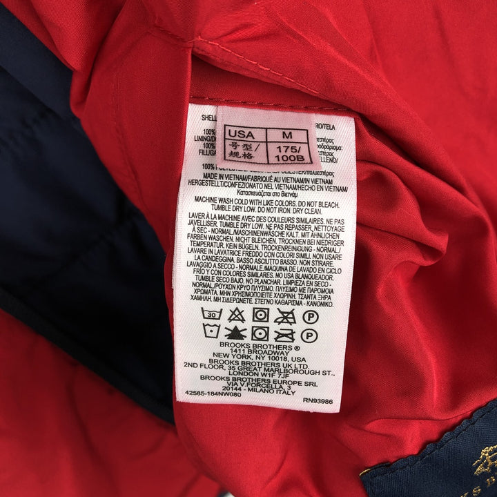 Brooks Brothers Reversible Padded Vest, Men's Size Medium polyester navy blue type Vintage Second Hand