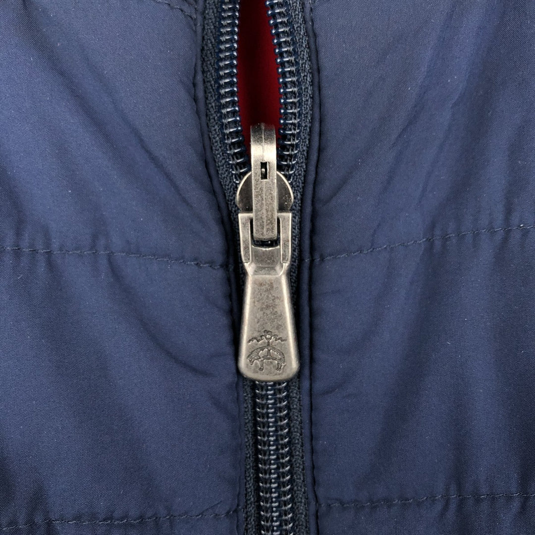 Brooks Brothers Reversible Padded Vest, Men's Size Medium polyester navy blue type Vintage Second Hand