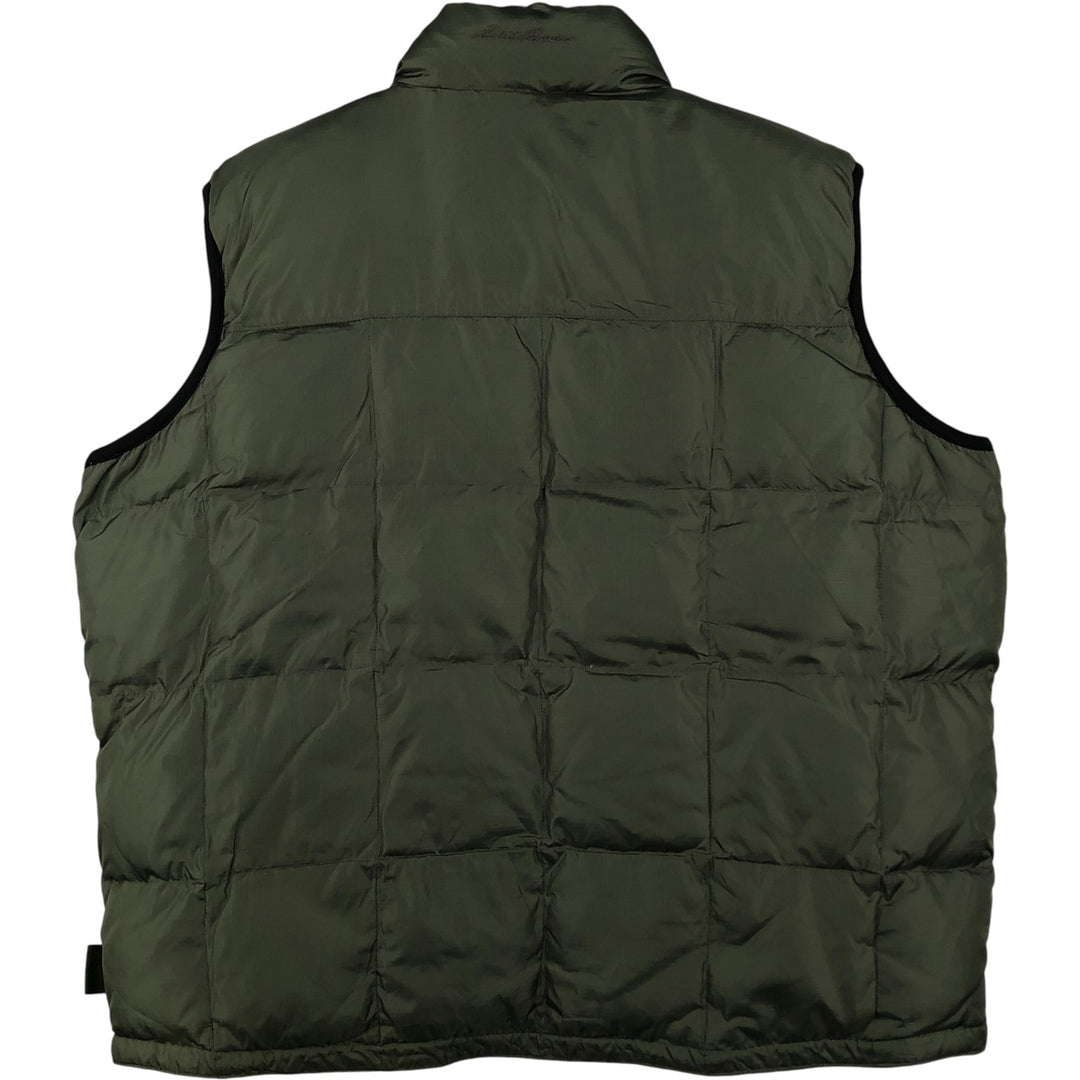 Eddie Bauer Reversible Ripstop Goose Down Vest, Men's XL Nylon Khaki type Vintage Second Hand