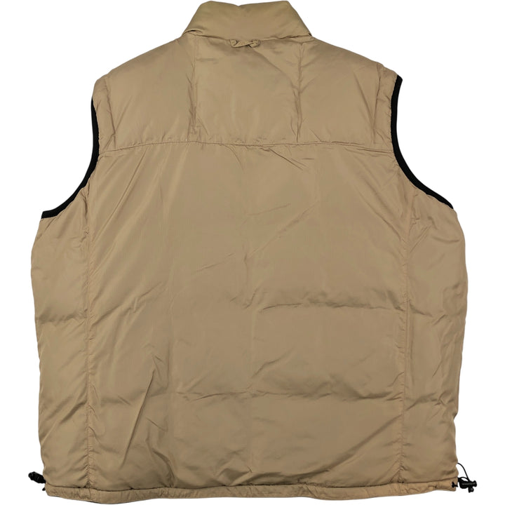 Eddie Bauer Reversible Ripstop Goose Down Vest, Men's XL Nylon Khaki type Vintage Second Hand