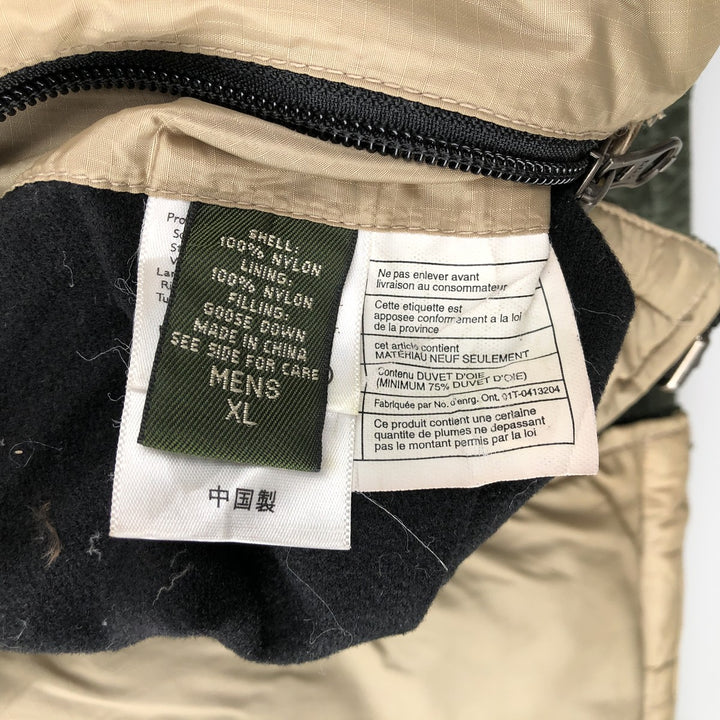 Eddie Bauer Reversible Ripstop Goose Down Vest, Men's XL Nylon Khaki type Vintage Second Hand