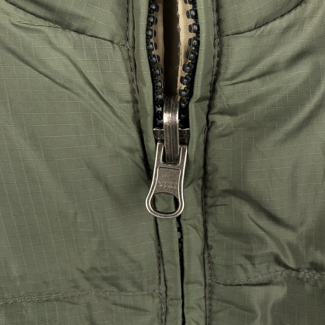 Eddie Bauer Reversible Ripstop Goose Down Vest, Men's XL Nylon Khaki type Vintage Second Hand