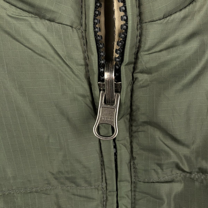 Eddie Bauer Reversible Ripstop Goose Down Vest, Men's XL Nylon Khaki type Vintage Second Hand