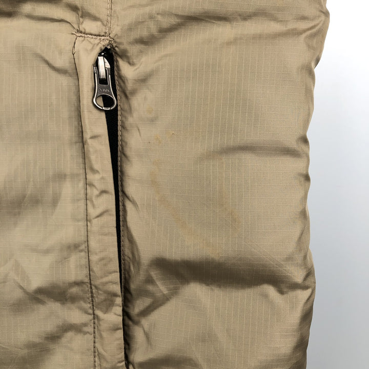 Eddie Bauer Reversible Ripstop Goose Down Vest, Men's XL Nylon Khaki type Vintage Second Hand