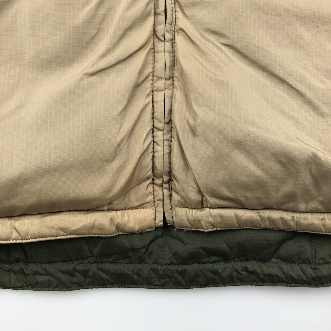 Eddie Bauer Reversible Ripstop Goose Down Vest, Men's XL Nylon Khaki type Vintage Second Hand