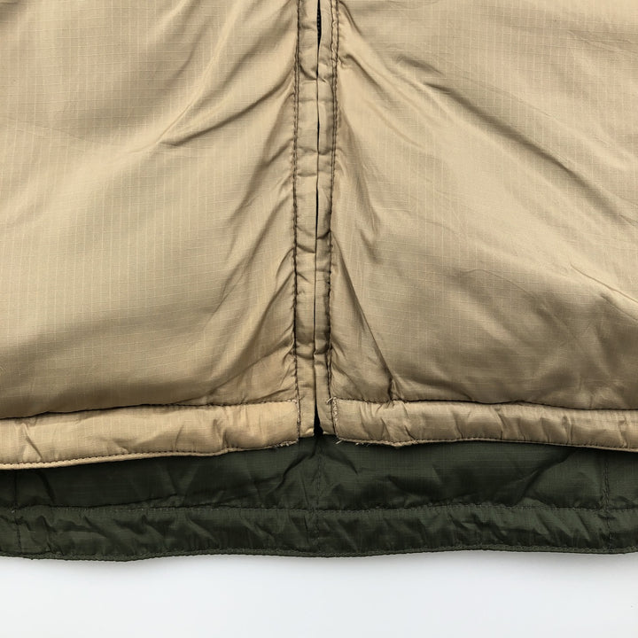 Eddie Bauer Reversible Ripstop Goose Down Vest, Men's XL Nylon Khaki type Vintage Second Hand