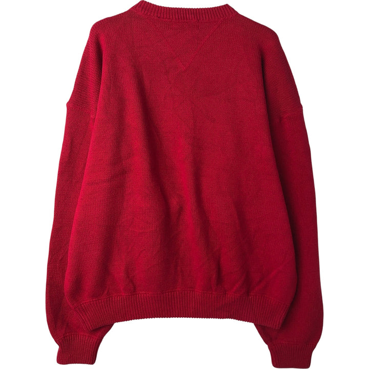 Vintage 80s-90'S Eddie Bauer cotton knit sweater, Made in USA, Men's XL cotton red type Vintage Second Hand