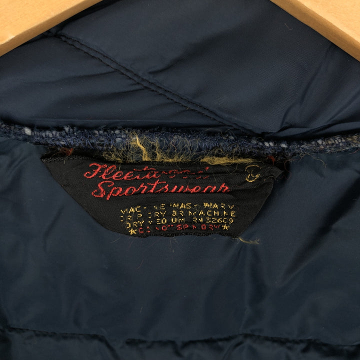 Vintage 70s-80'S Fleetwood Sportswear padded vest, men's size XL Nylon navy blue type Vintage Second Hand