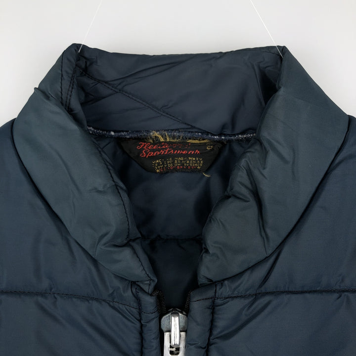 Vintage 70s-80'S Fleetwood Sportswear padded vest, men's size XL Nylon navy blue type Vintage Second Hand
