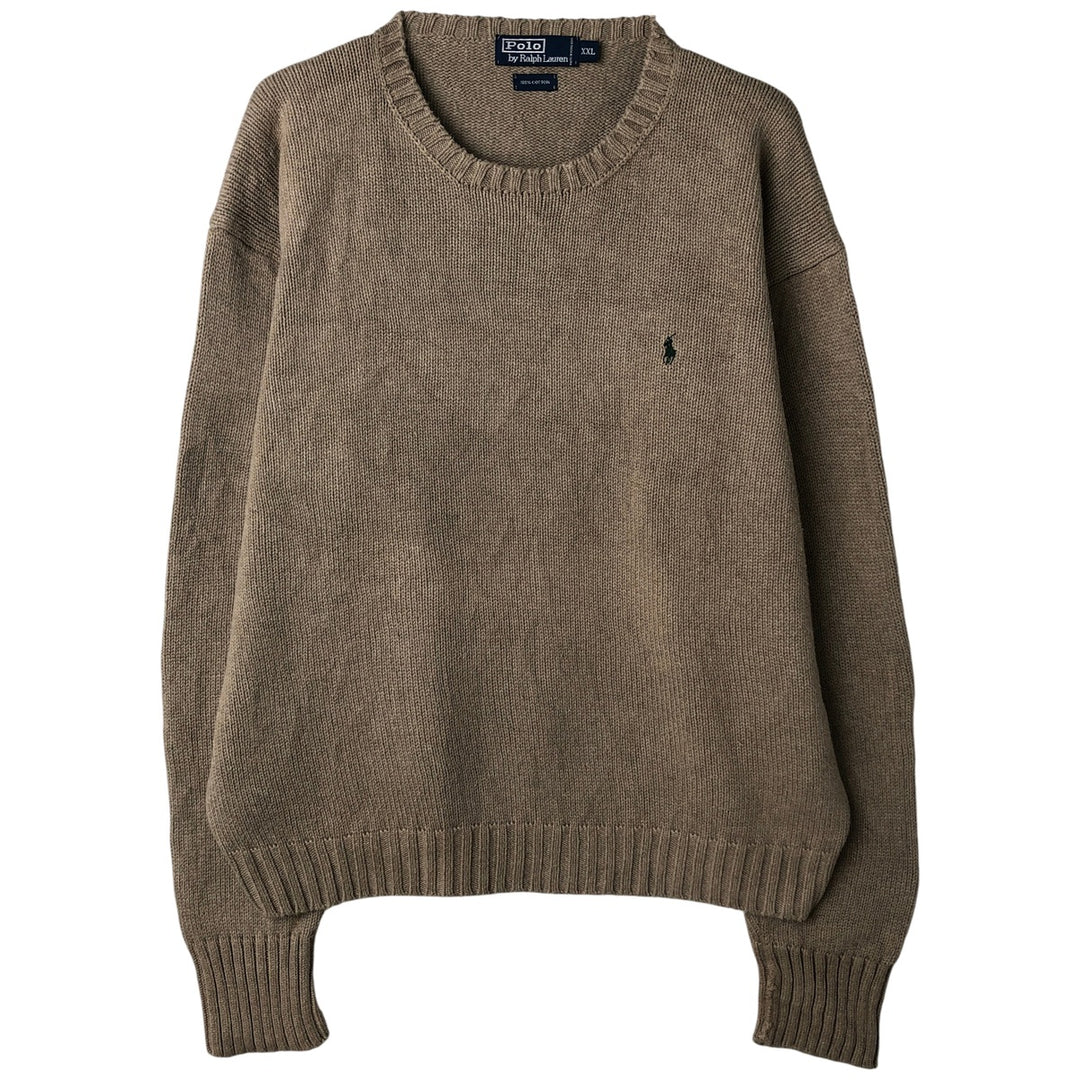 Ralph Lauren POLO by Ralph Lauren Cotton Knit Sweater Men's XXL cotton Beige type Vintage Second Hand