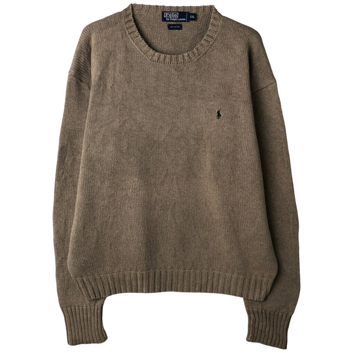 Ralph Lauren POLO by Ralph Lauren Cotton Knit Sweater Men's XXL cotton Beige type Vintage Second Hand