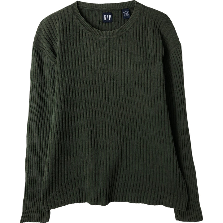 90'S GAP Vintage Ribbed Cotton Knit Sweater, Men's XL cotton Khaki type Vintage Second Hand