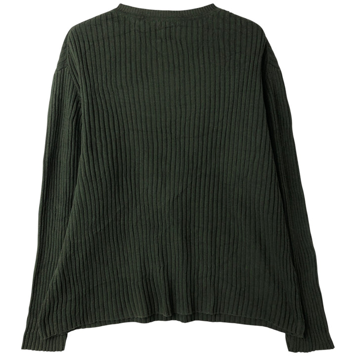 90'S GAP Vintage Ribbed Cotton Knit Sweater, Men's XL cotton Khaki type Vintage Second Hand